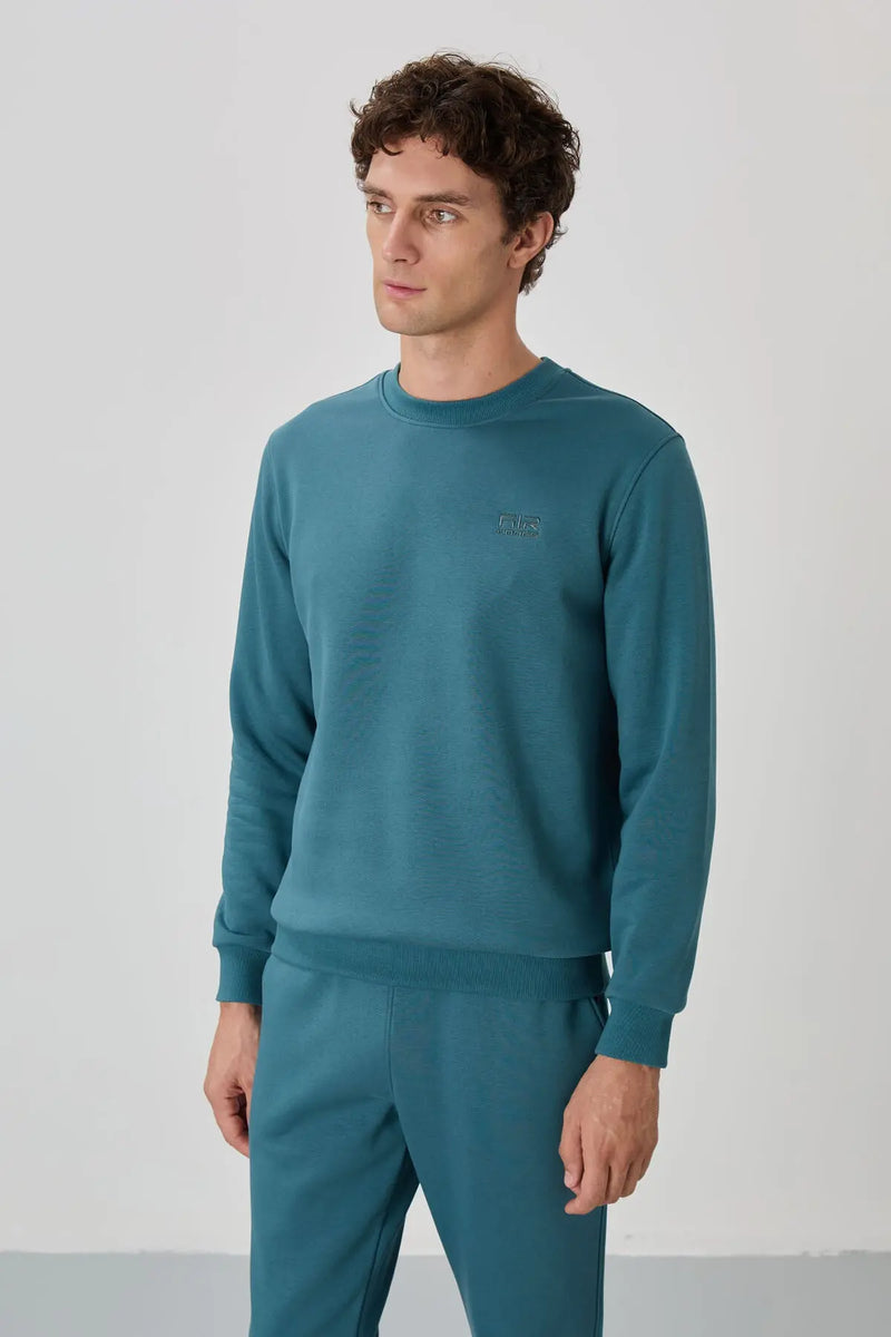 Ensemble de survêtement pour homme à col rond, coupe décontractée et matière douce - 85190