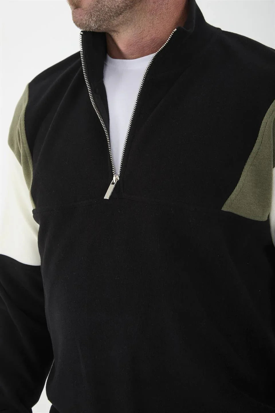 Sweatshirt Homme Oversize en Tricot Selanik avec Détails en Garniture sur les Manches - Justyol