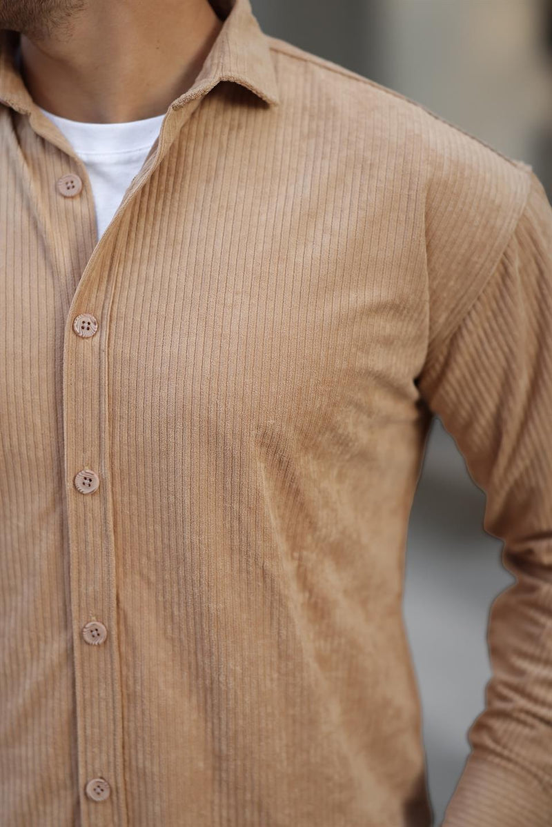 Chemise Homme Oversize en Velours Côtelé