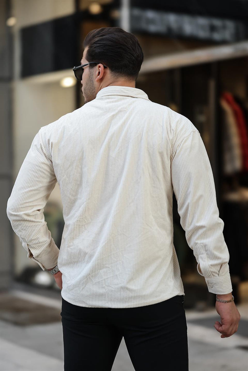 Chemise Homme Oversize en Velours Côtelé