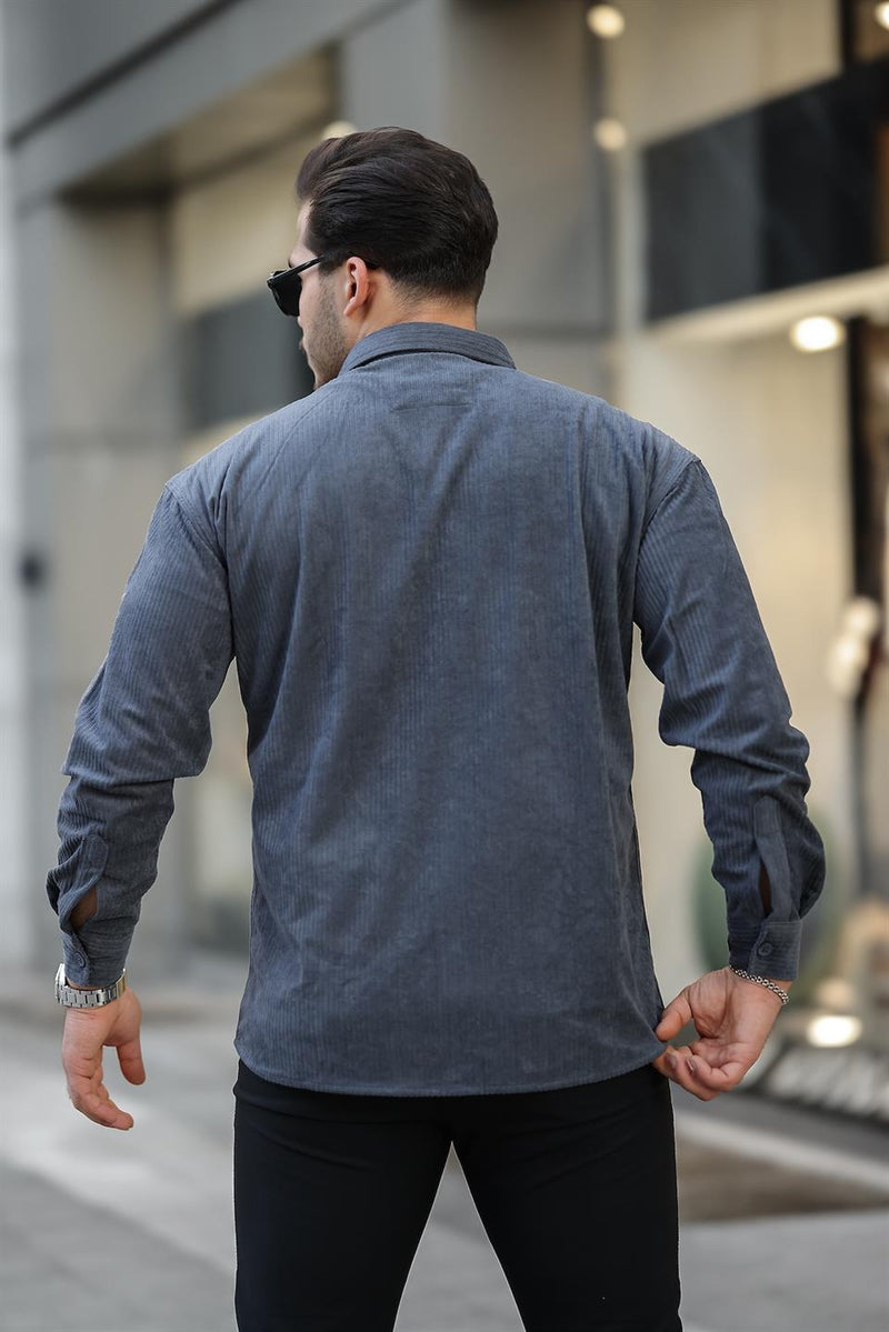 Chemise Homme Oversize en Velours Côtelé