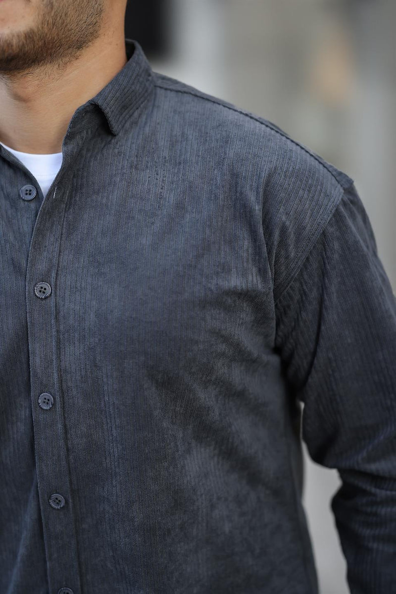 Chemise Homme Oversize en Velours Côtelé