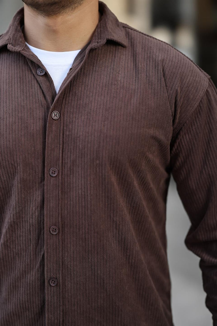 Chemise Homme Oversize en Velours Côtelé