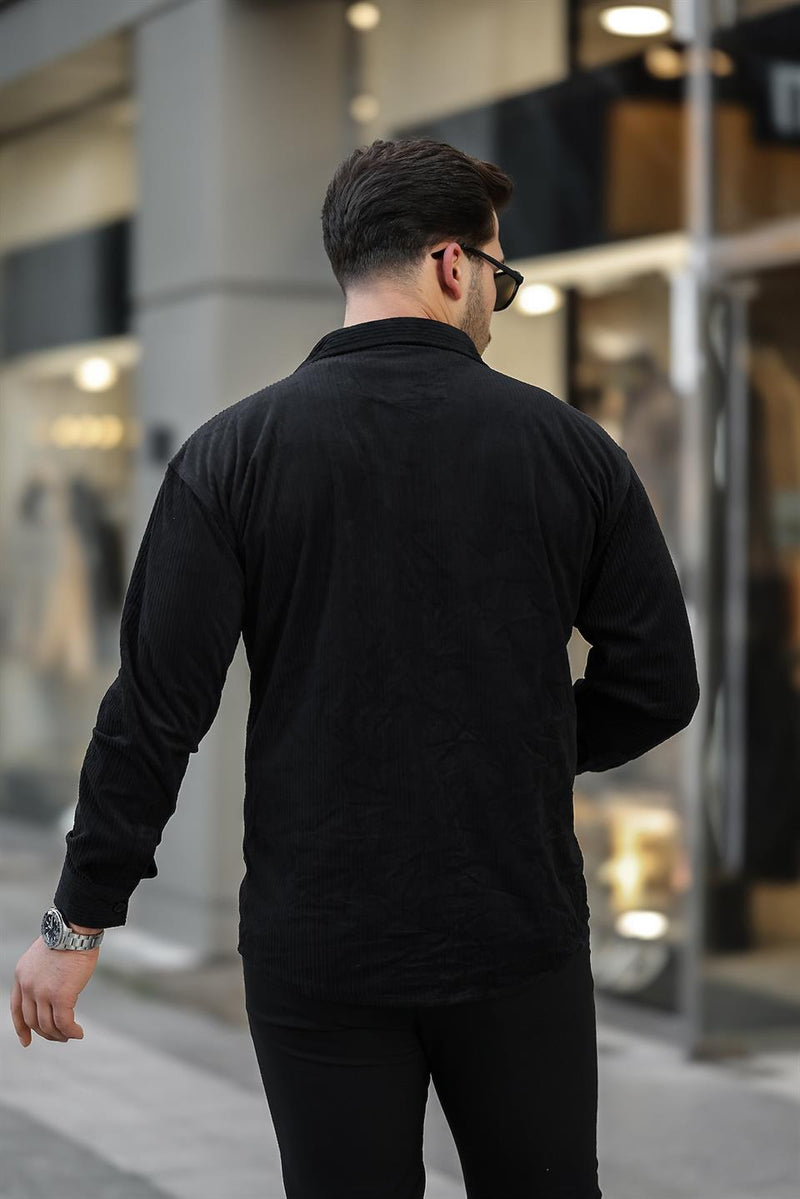 Chemise Homme Oversize en Velours Côtelé