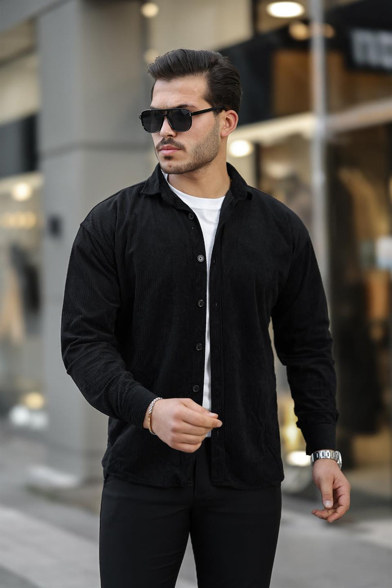 Chemise Homme Oversize en Velours Côtelé