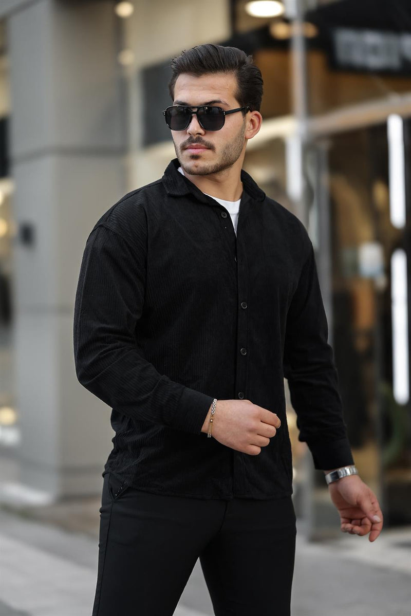 Chemise Homme Oversize en Velours Côtelé