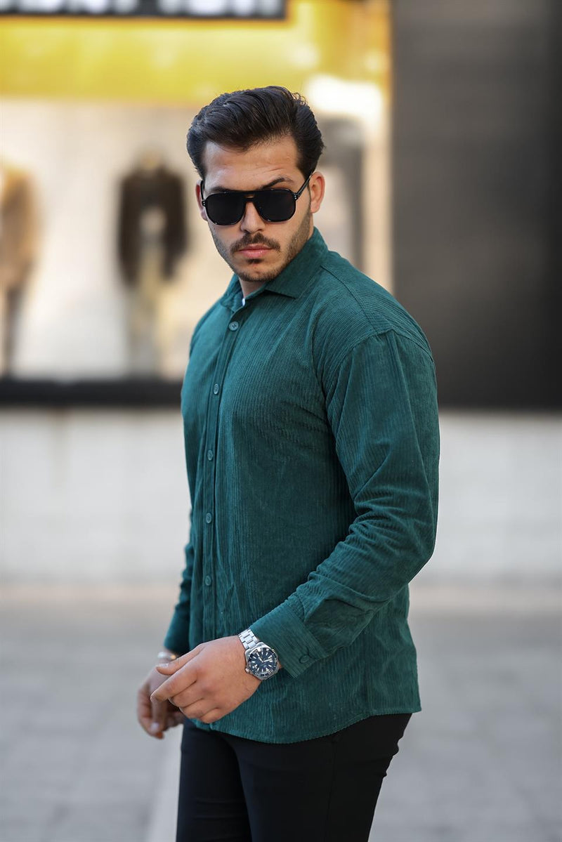 Chemise Homme Oversize en Velours Côtelé