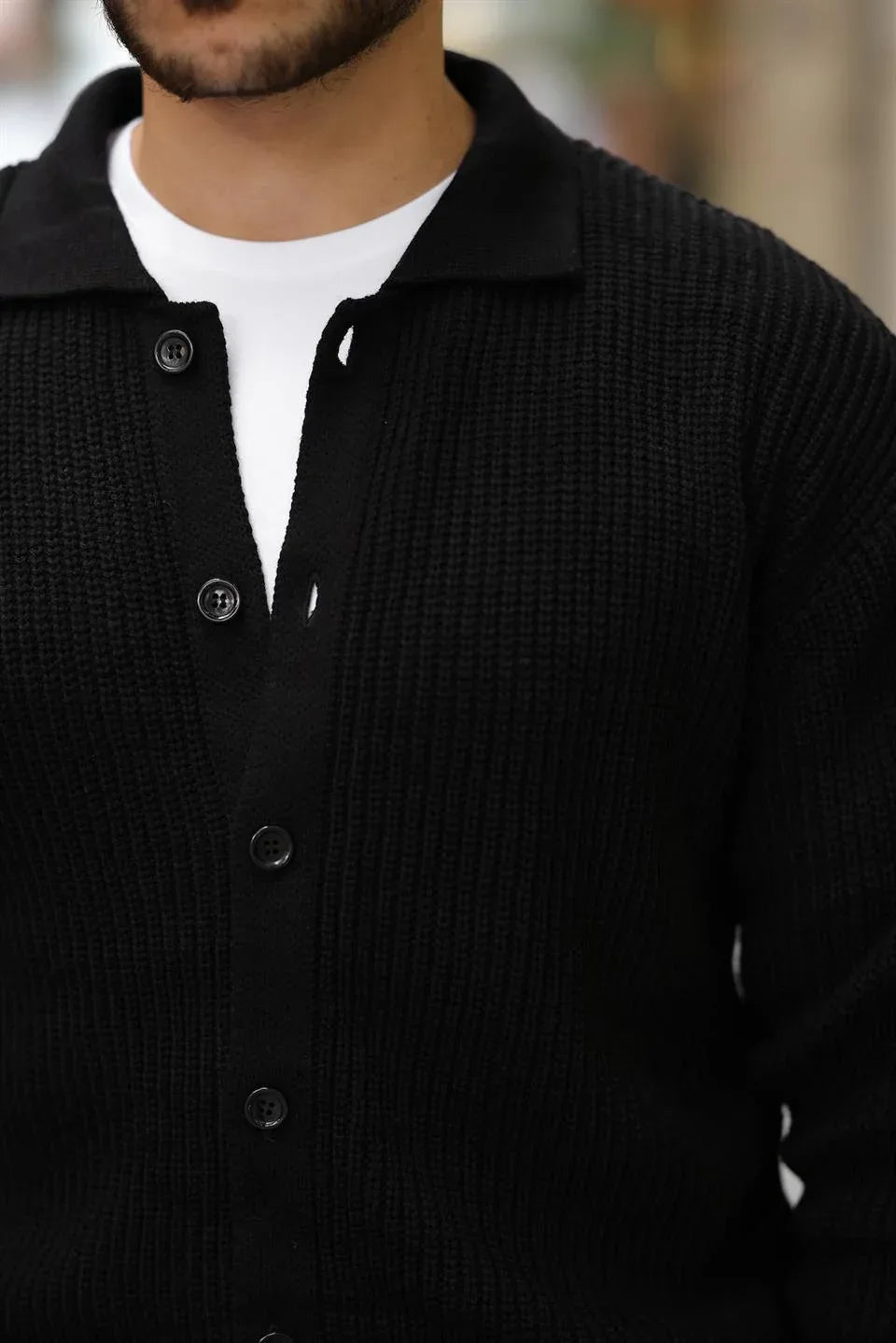 Gilet Homme Oversize en Tricot Selanik avec Boutons - Justyol