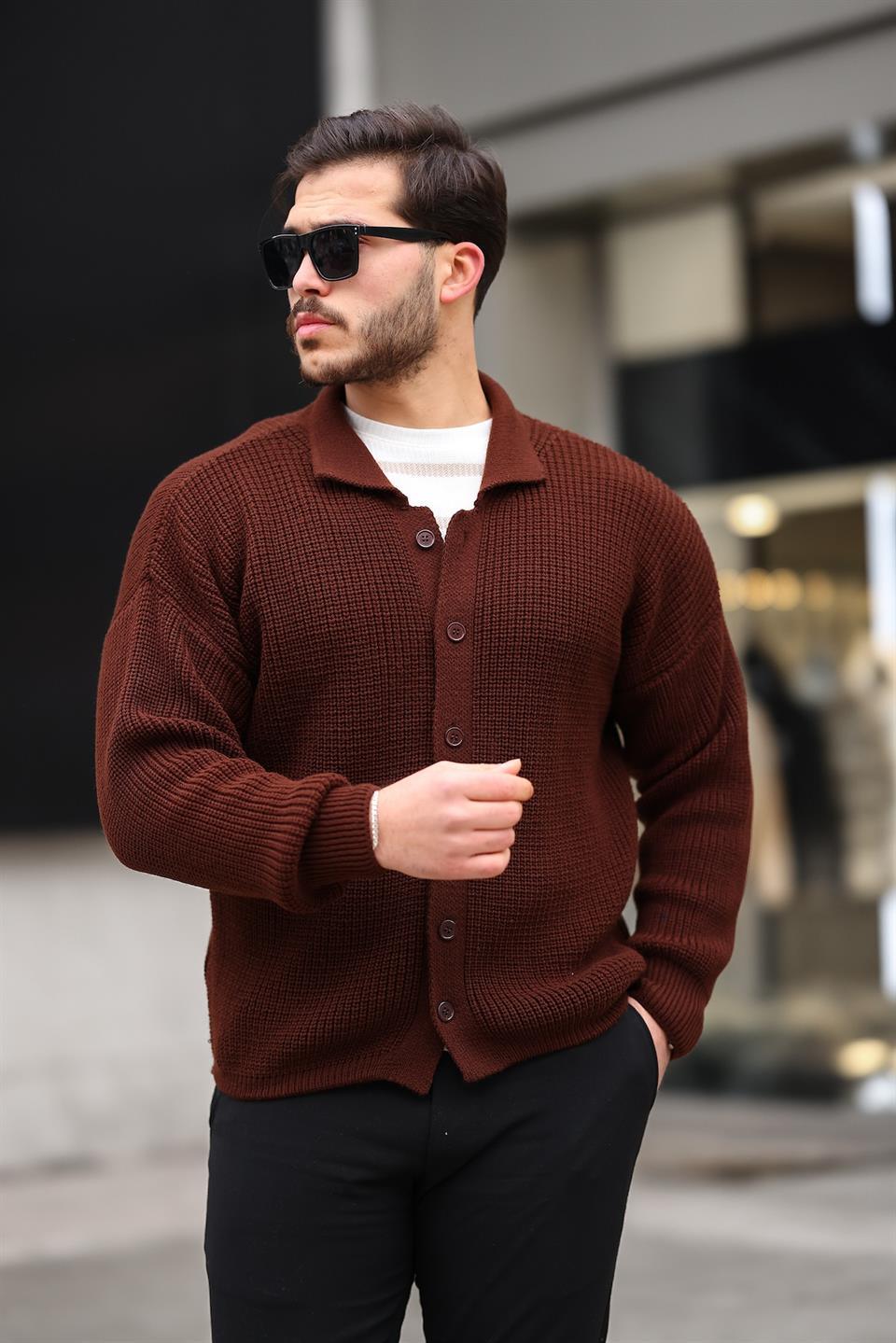 Gilet Homme Oversize en Tricot Selanik avec Boutons - Justyol