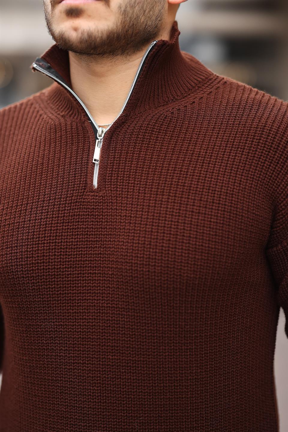 Pull Homme en Tricot Selanik Oversize à Demi-Fermeture - Justyol