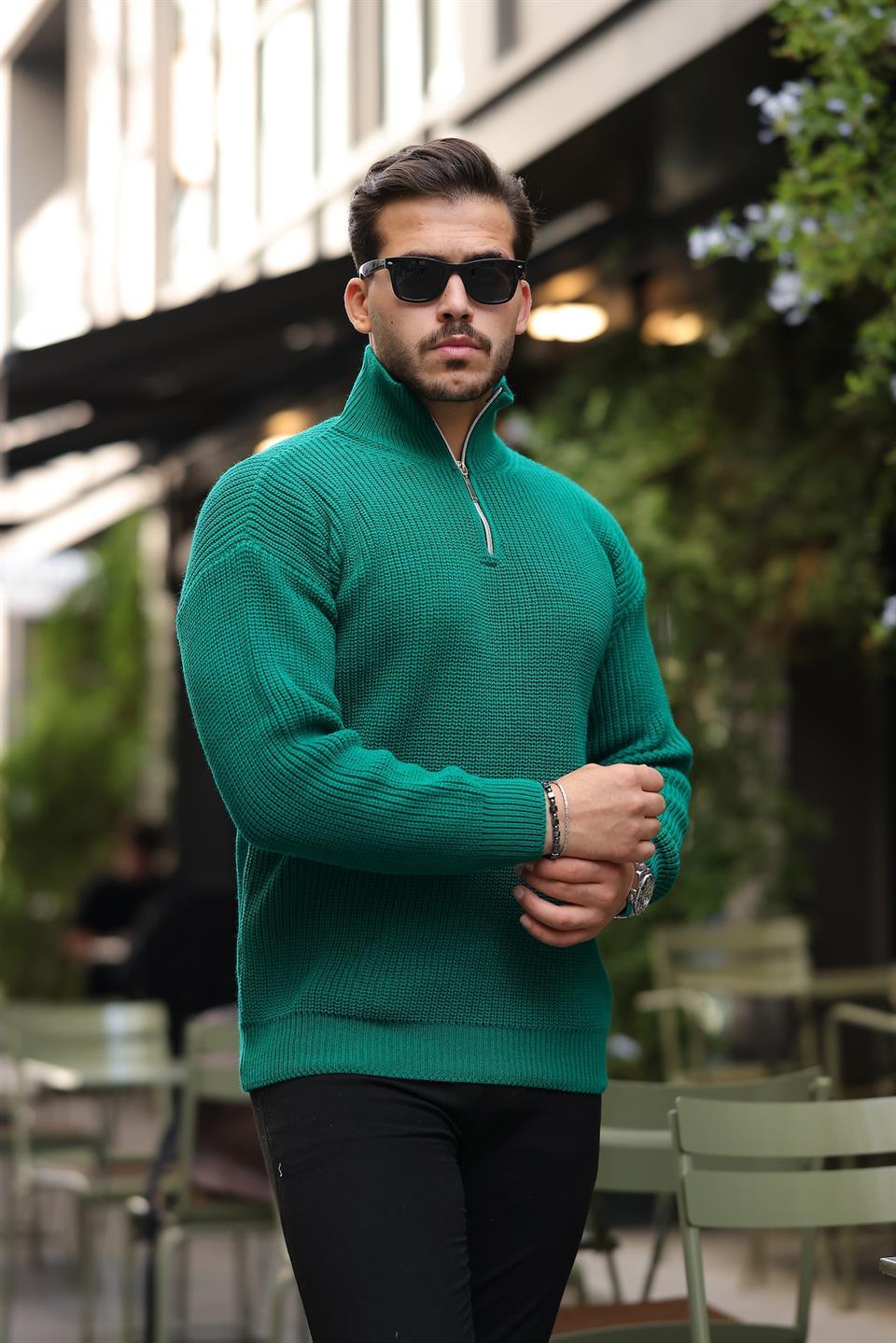 Pull Homme en Tricot Selanik Oversize à Demi-Fermeture - Justyol