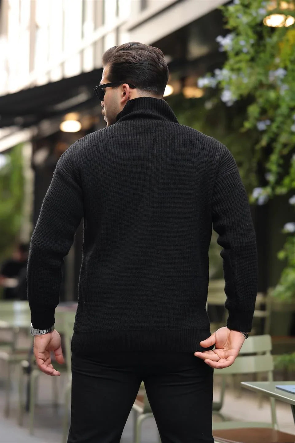 Pull Homme en Tricot Selanik Oversize à Demi-Fermeture - Justyol