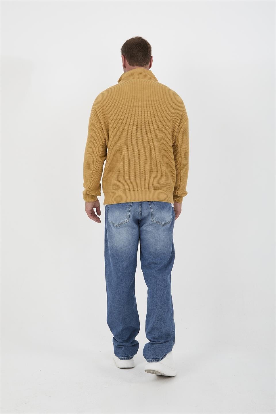 Pull Homme en Tricot Selanik Oversize à Demi-Fermeture - Justyol