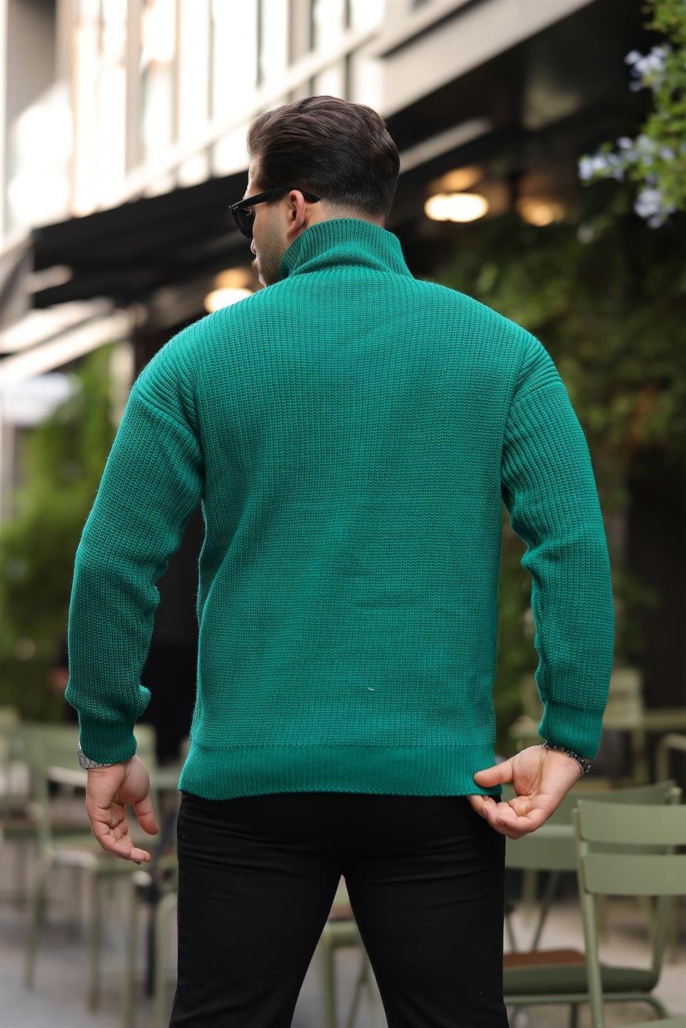 Pull Homme en Tricot Selanik Oversize à Demi-Fermeture - Justyol