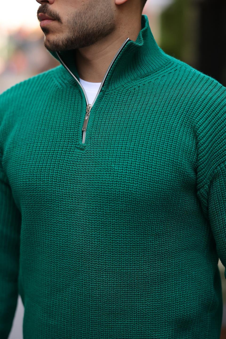 Pull Homme en Tricot Selanik Oversize à Demi-Fermeture - Justyol