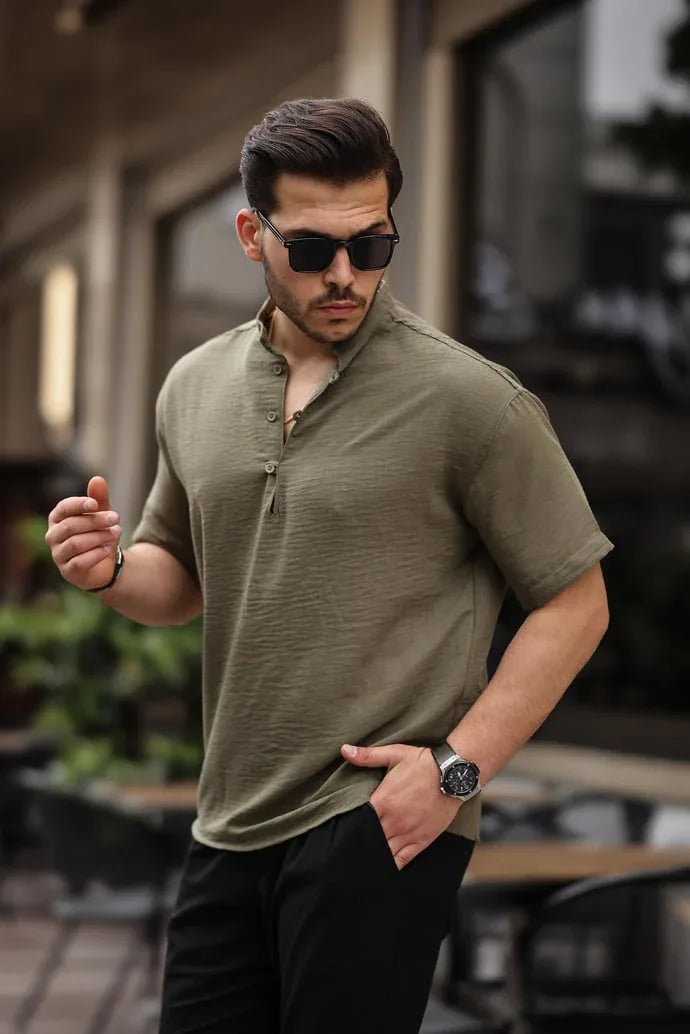 chemise oversize homme bambou manches courtes