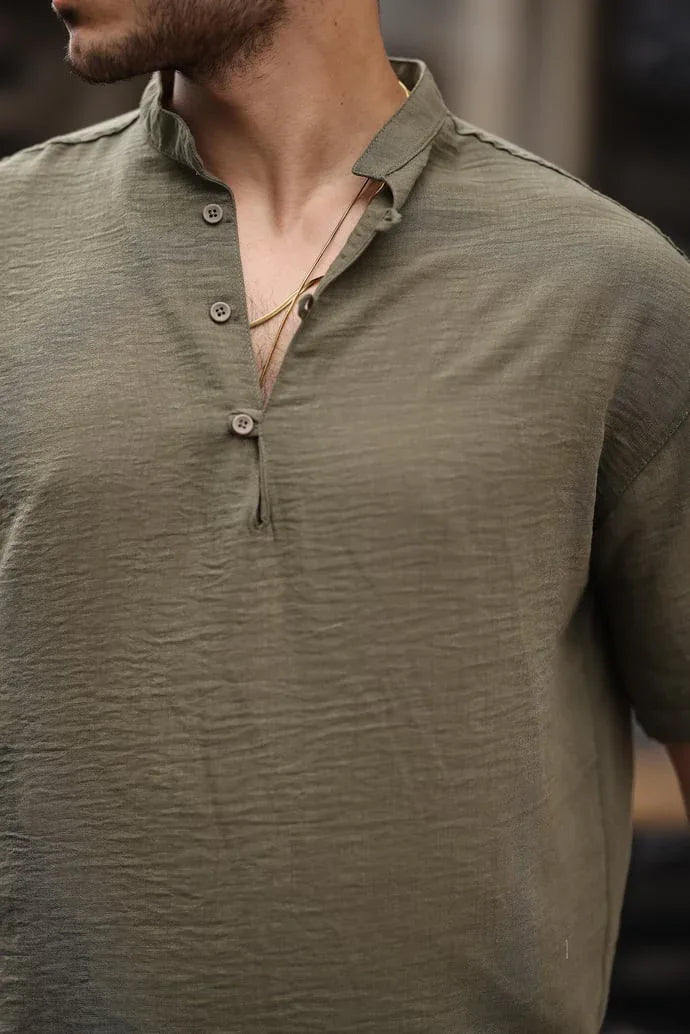 chemise oversize homme bambou manches courtes
