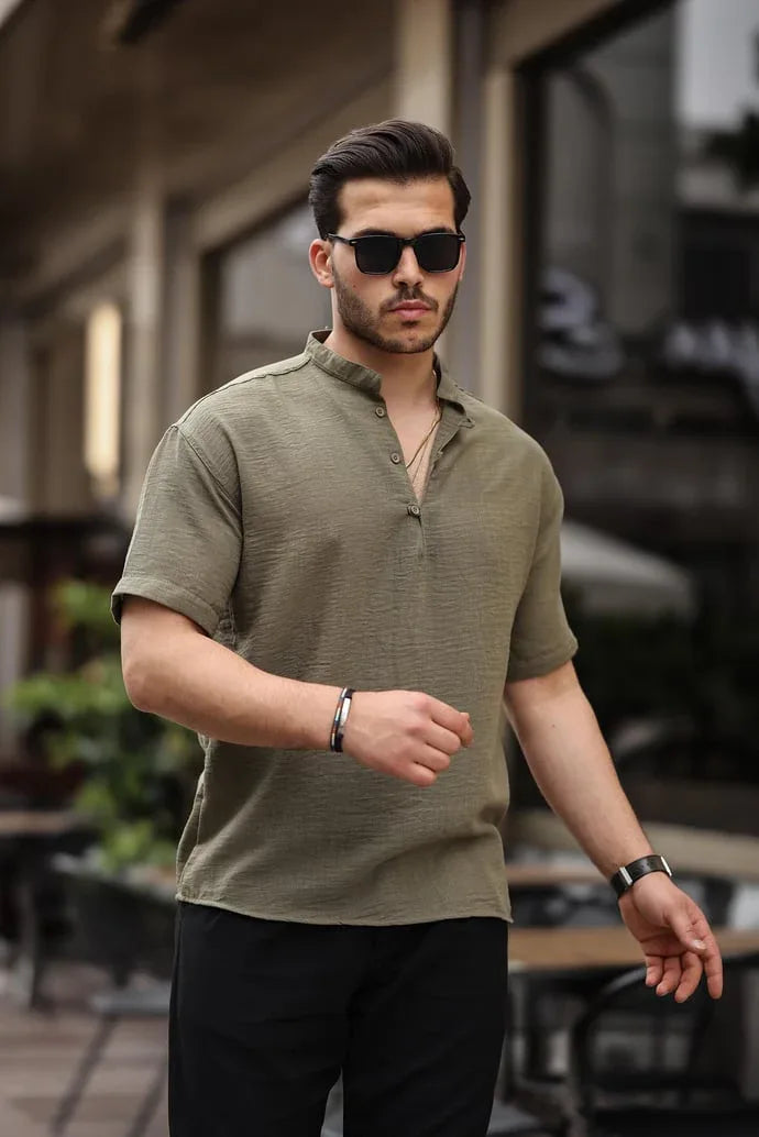 chemise oversize homme bambou manches courtes