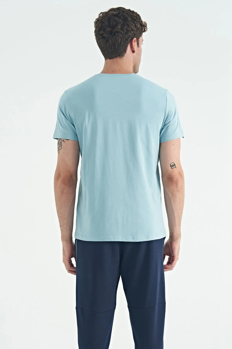 T-shirt pour homme à col rond, coupe standard, modèle basique - 88245