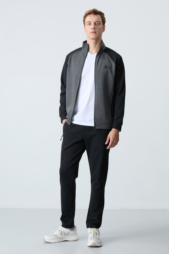Ensemble de Survêtement Homme à Col Montant et Fermeture Zippée – Coupe Confort pour Sport et Quotidien