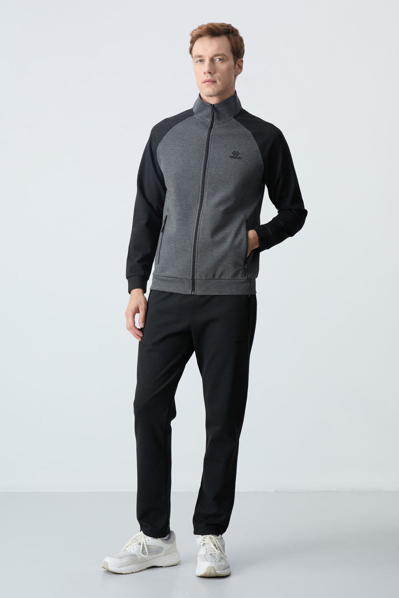 Ensemble de Survêtement Homme à Col Montant et Fermeture Zippée – Coupe Confort pour Sport et Quotidien