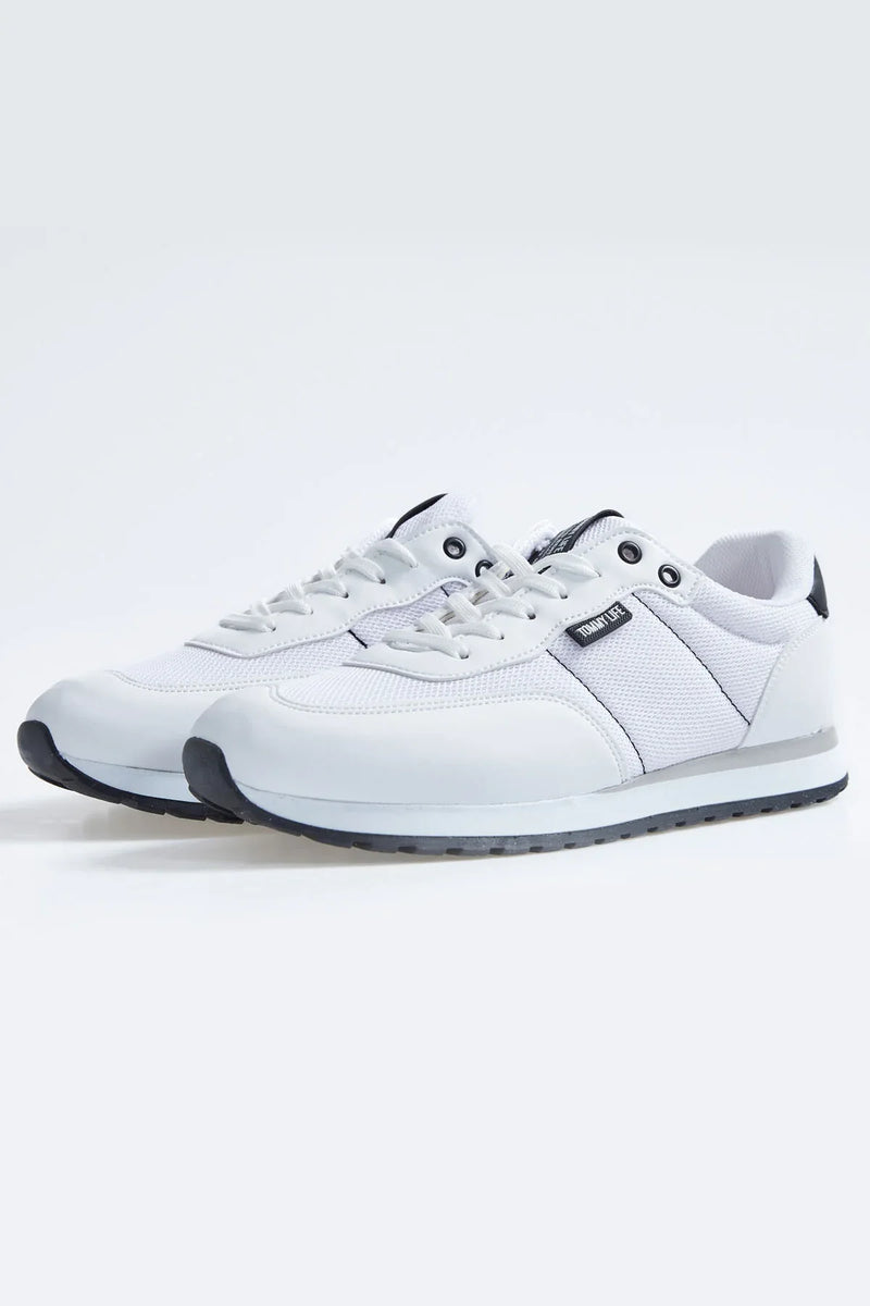 Baskets sport homme en suédine avec détails filet - 89116