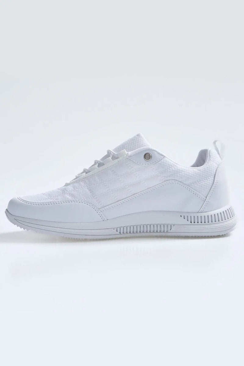 Baskets Sportives à Lacets pour Homme - Détails en Cuir Synthétique, Modèle Matelassé