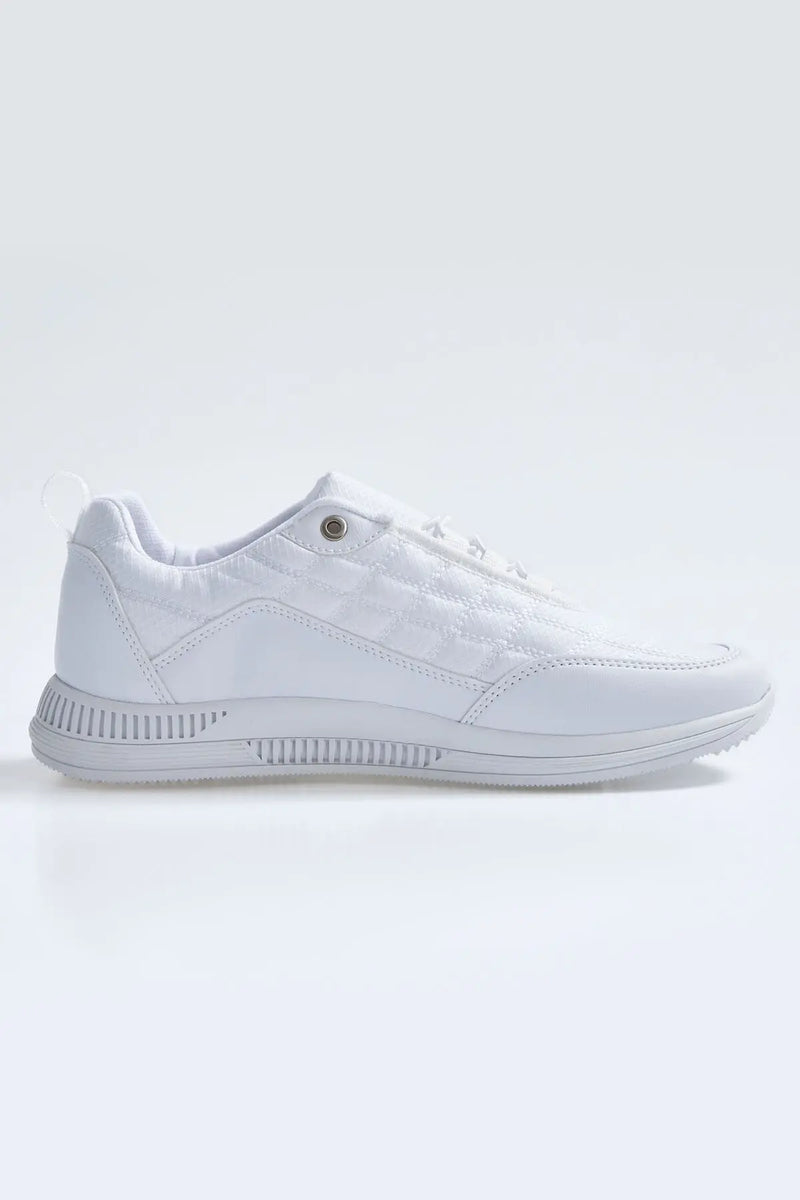Baskets Sportives à Lacets pour Homme - Détails en Cuir Synthétique, Modèle Matelassé