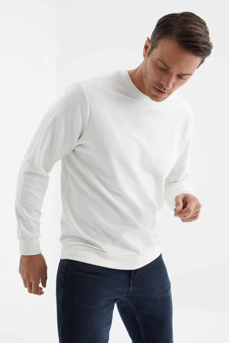 Sweatshirt pour homme à col rond, coupe décontractée - 88053