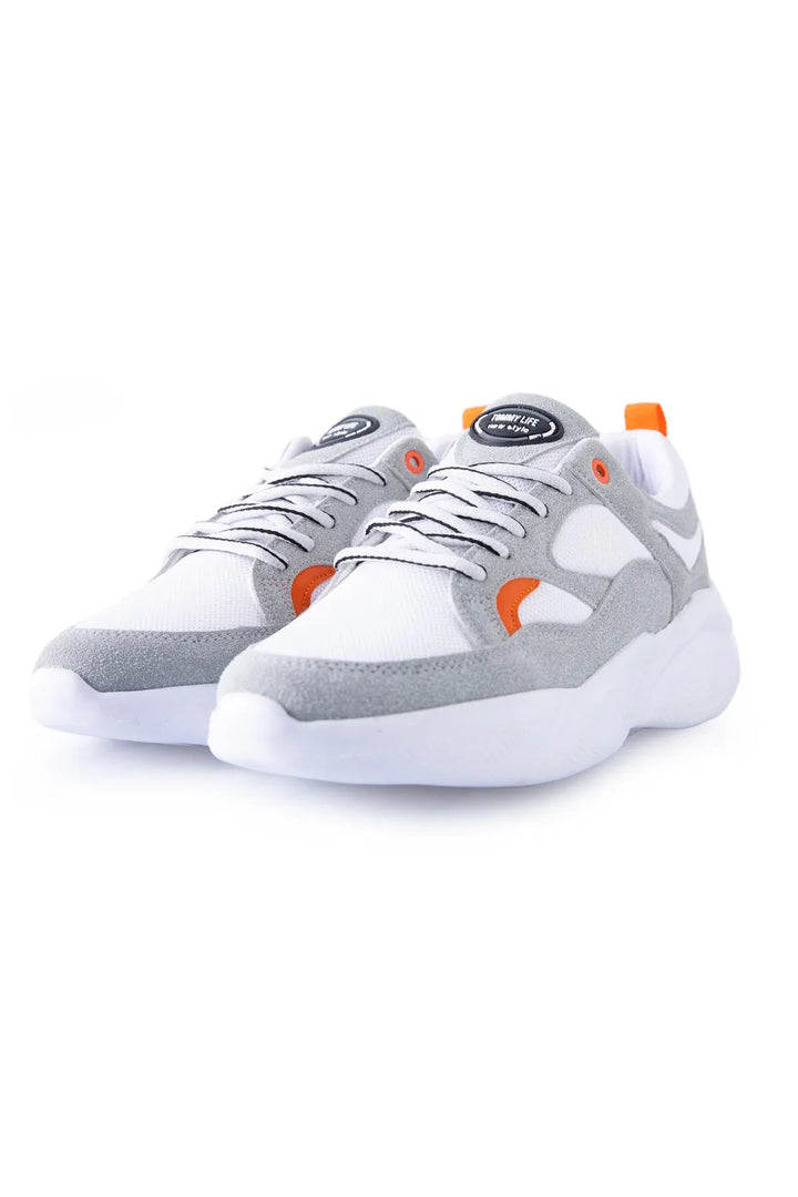Baskets sport homme bicolores à lacets semelle épaisse - 89097