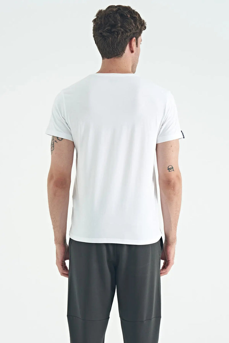 T-shirt pour homme à col rond, coupe standard, modèle basique - 88245