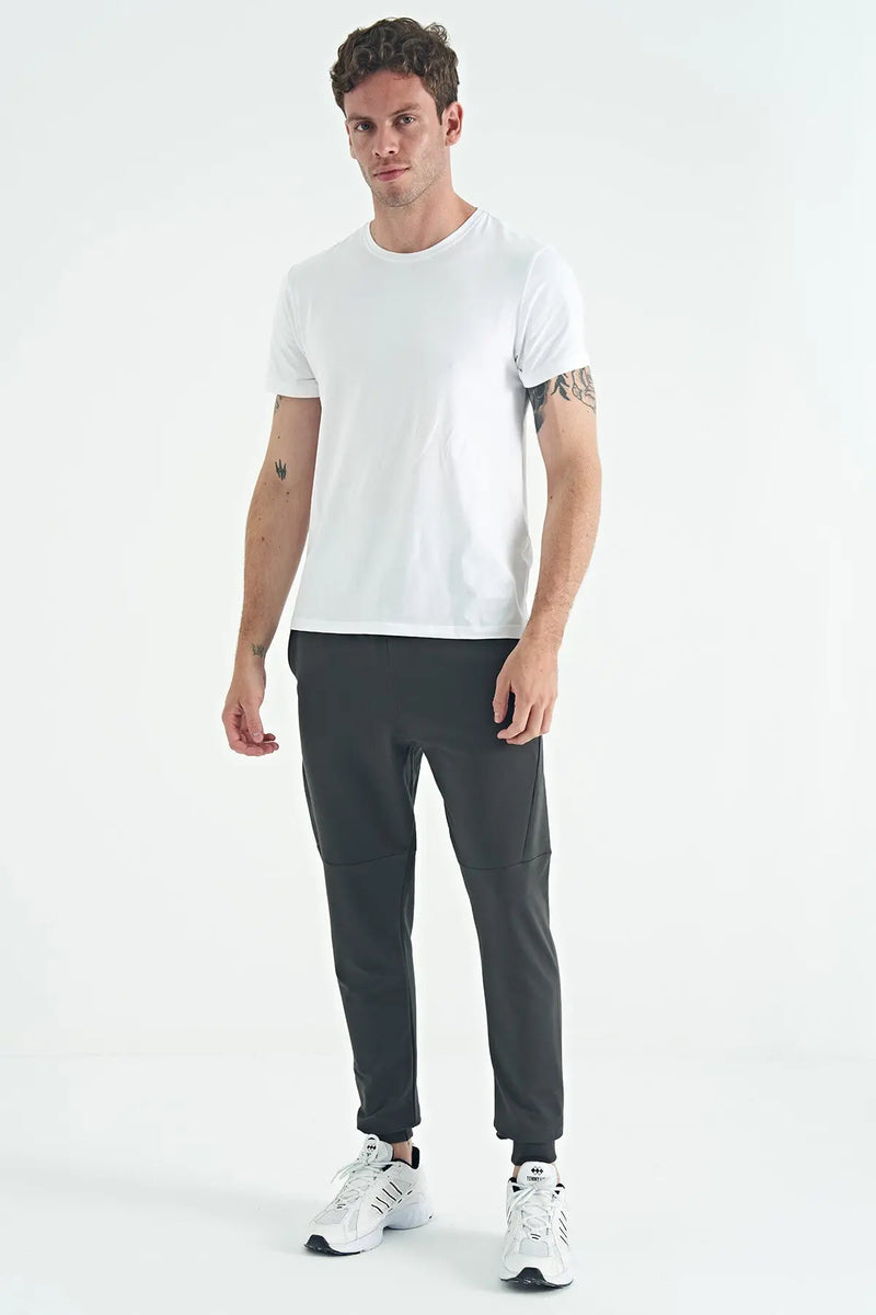T-shirt pour homme à col rond, coupe standard, modèle basique - 88245