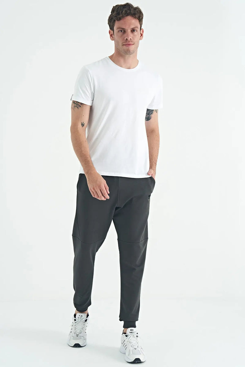 T-shirt pour homme à col rond, coupe standard, modèle basique - 88245