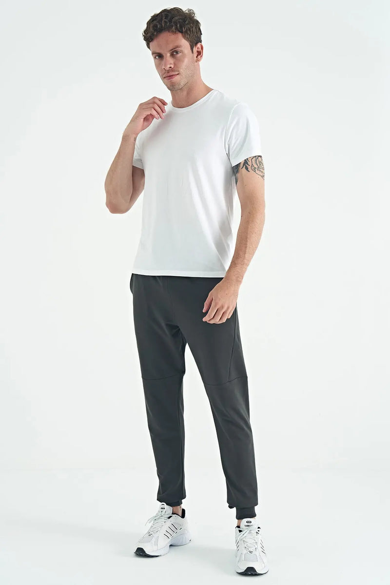 T-shirt pour homme à col rond, coupe standard, modèle basique - 88245