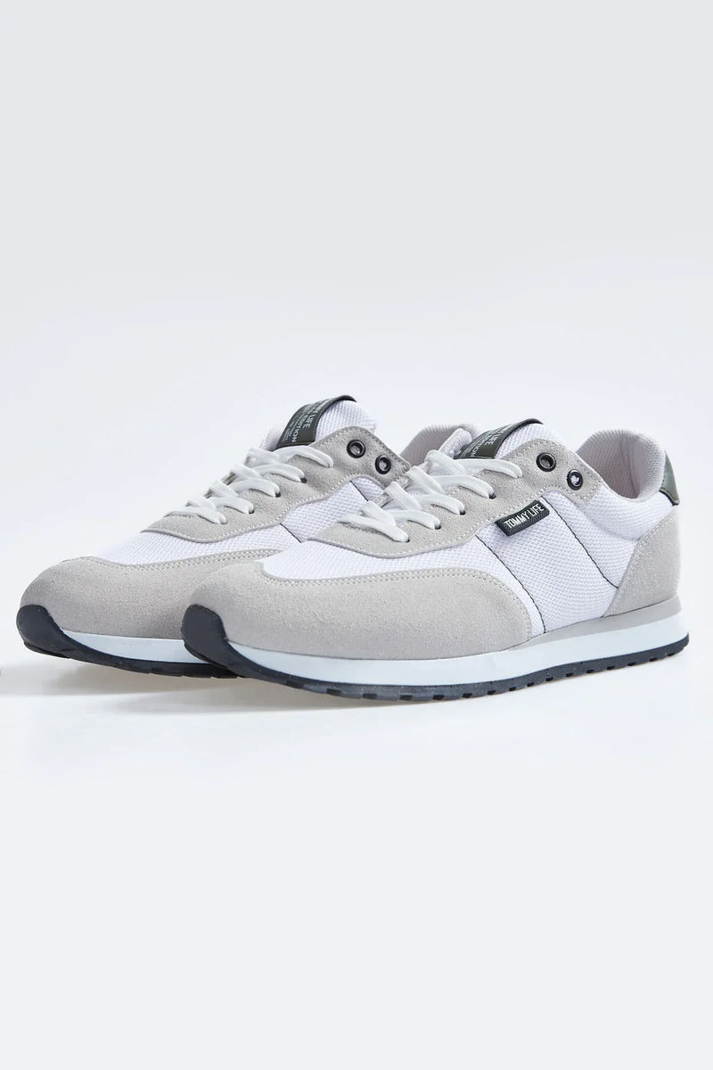 Baskets sport homme en suédine avec détails filet - 89116
