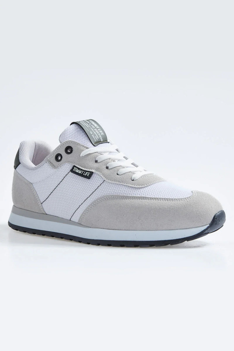 Baskets sport homme en suédine avec détails filet - 89116