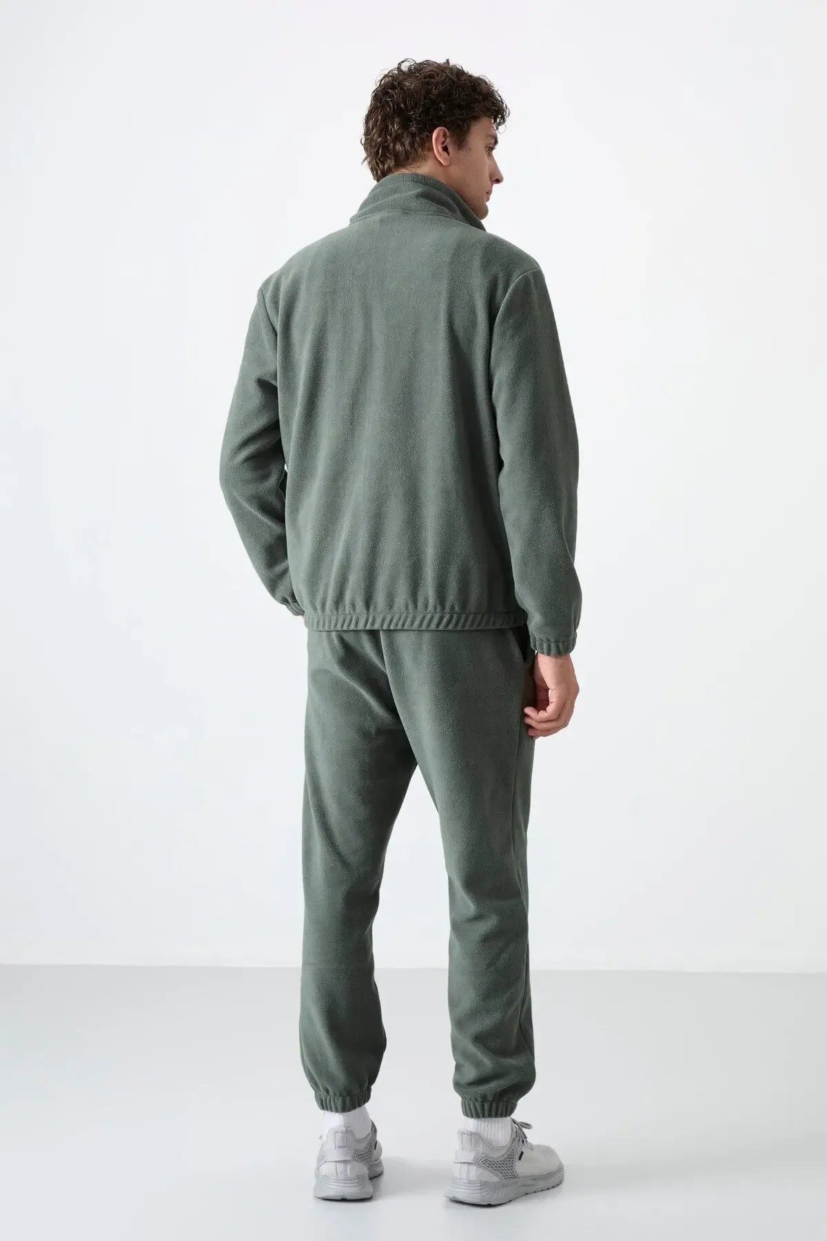 Ensemble de survêtement pour homme en polaire à demi-fermeture éclair, col montant et bas de pantalon élastiqués - 85159 - Justyol