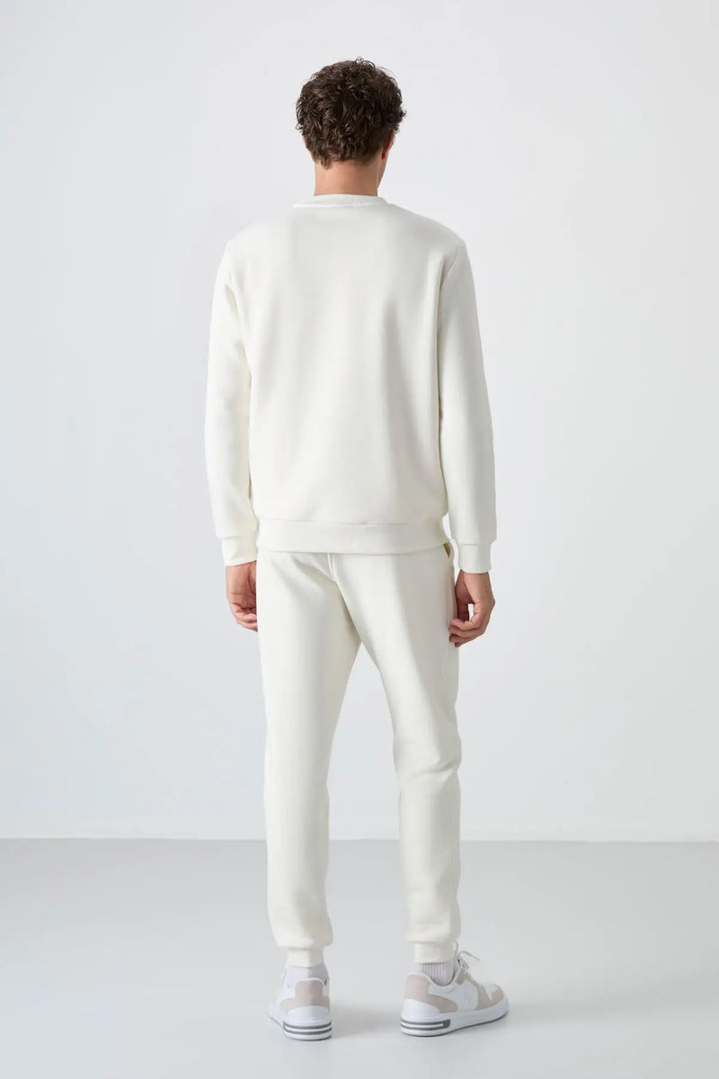 Ensemble de survêtement pour homme à col rond, coupe décontractée et matière douce - 85190
