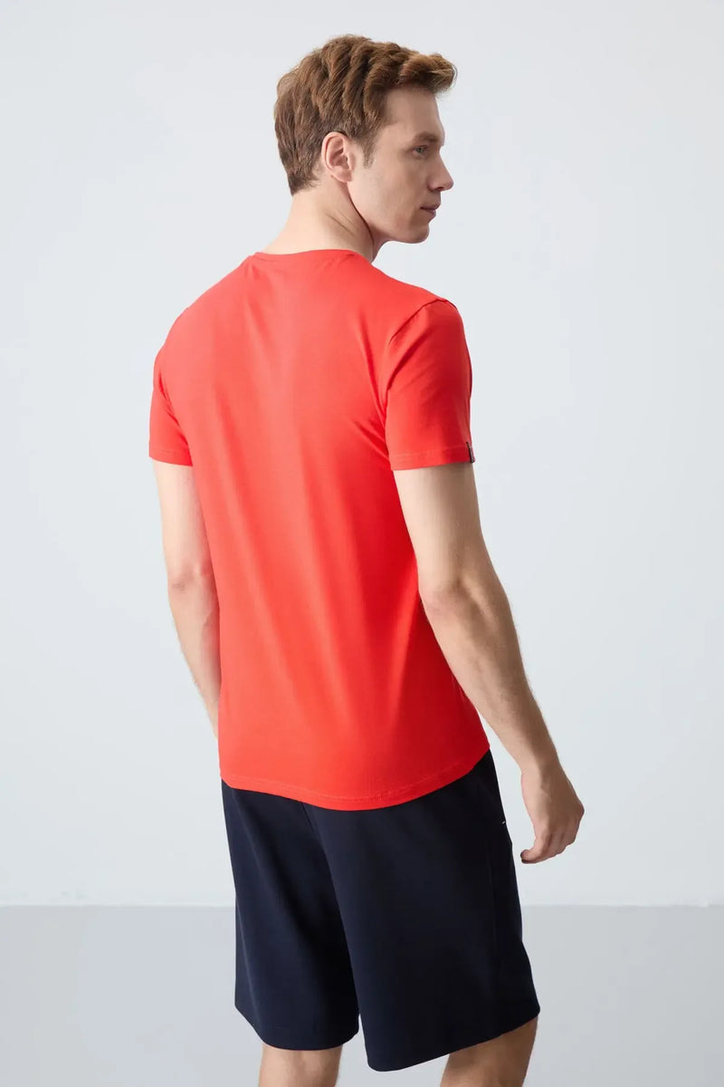 t‑shirt homme col en V basic coupe standard- 87911