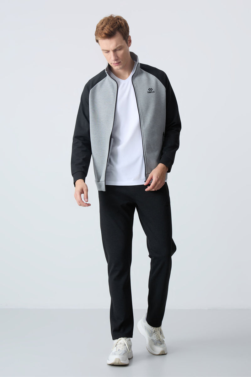 Ensemble de Survêtement Homme à Col Montant et Fermeture Zippée – Coupe Confort pour Sport et Quotidien