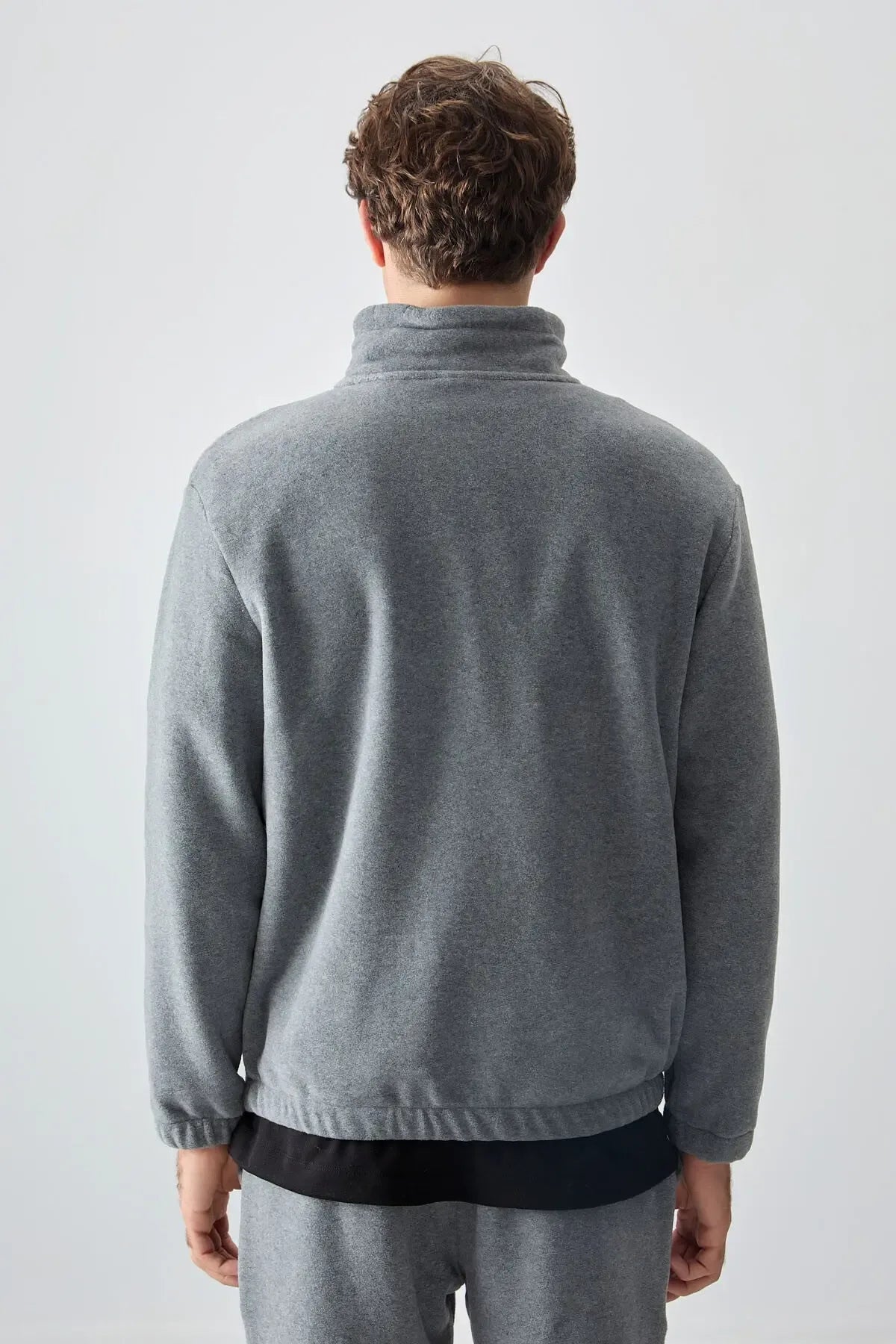 Ensemble de survêtement pour homme en polaire à demi-fermeture éclair, col montant et bas de pantalon élastiqués - 85159 - Justyol