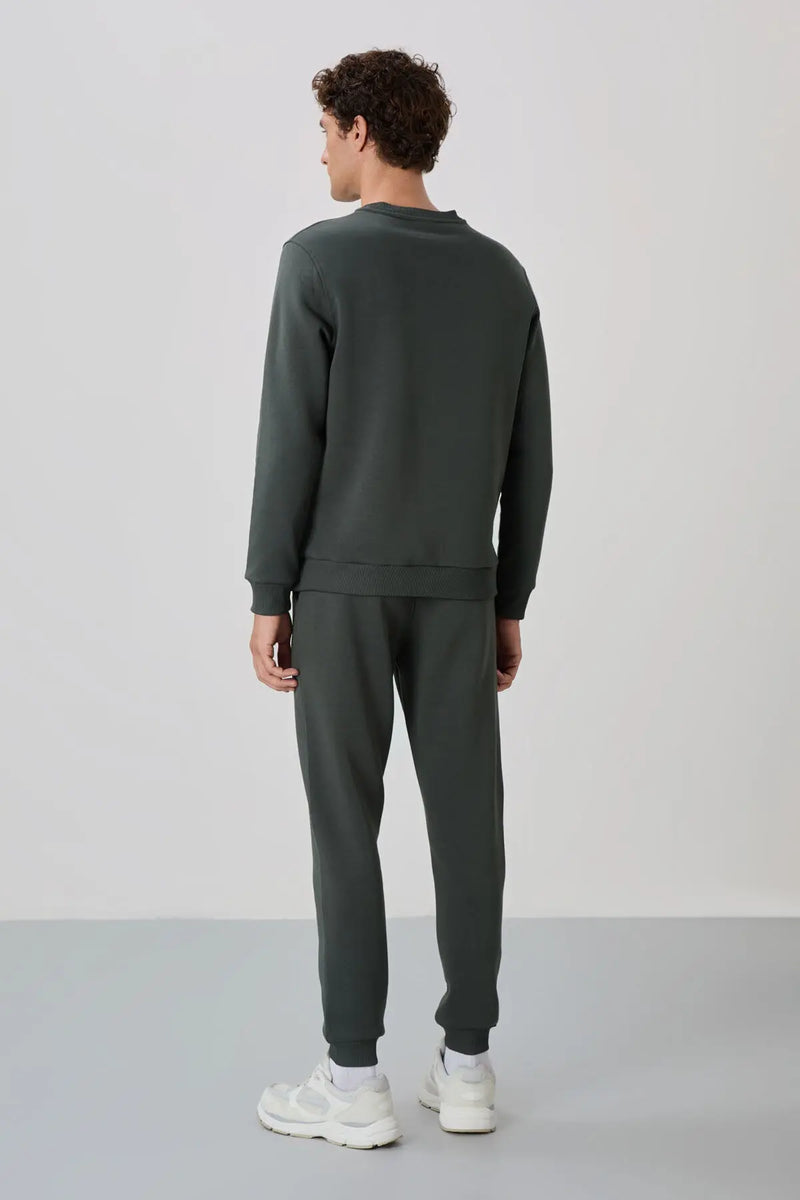 Ensemble de survêtement pour homme à col rond, coupe décontractée et matière douce - 85190