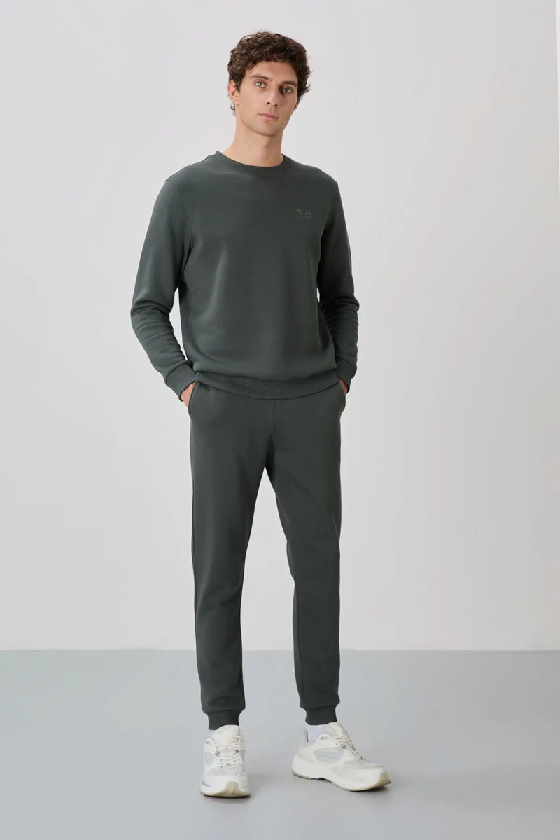 Ensemble de survêtement pour homme à col rond, coupe décontractée et matière douce - 85190