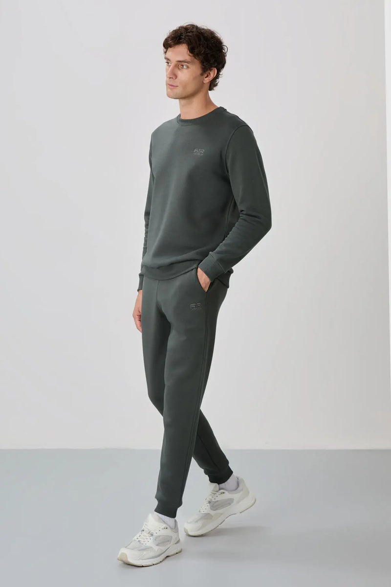 Ensemble de survêtement pour homme à col rond, coupe décontractée et matière douce - 85190