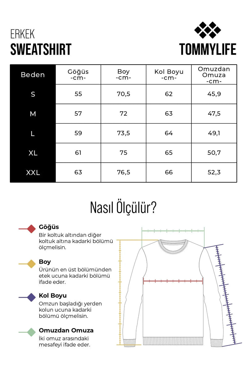 Sweatshirt pour homme à col rond, coupe décontractée - 88053