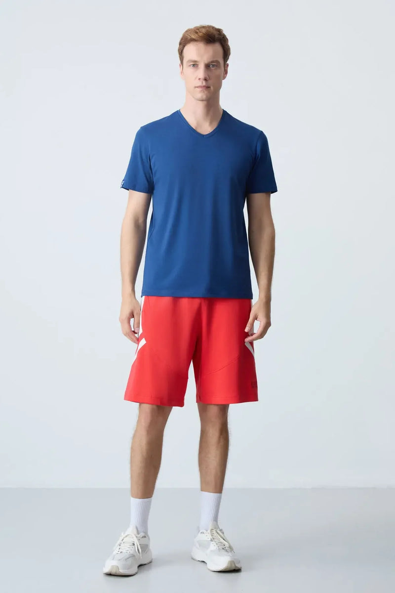 T-shirt homme basique col V manches courtes coupe standard- 87912