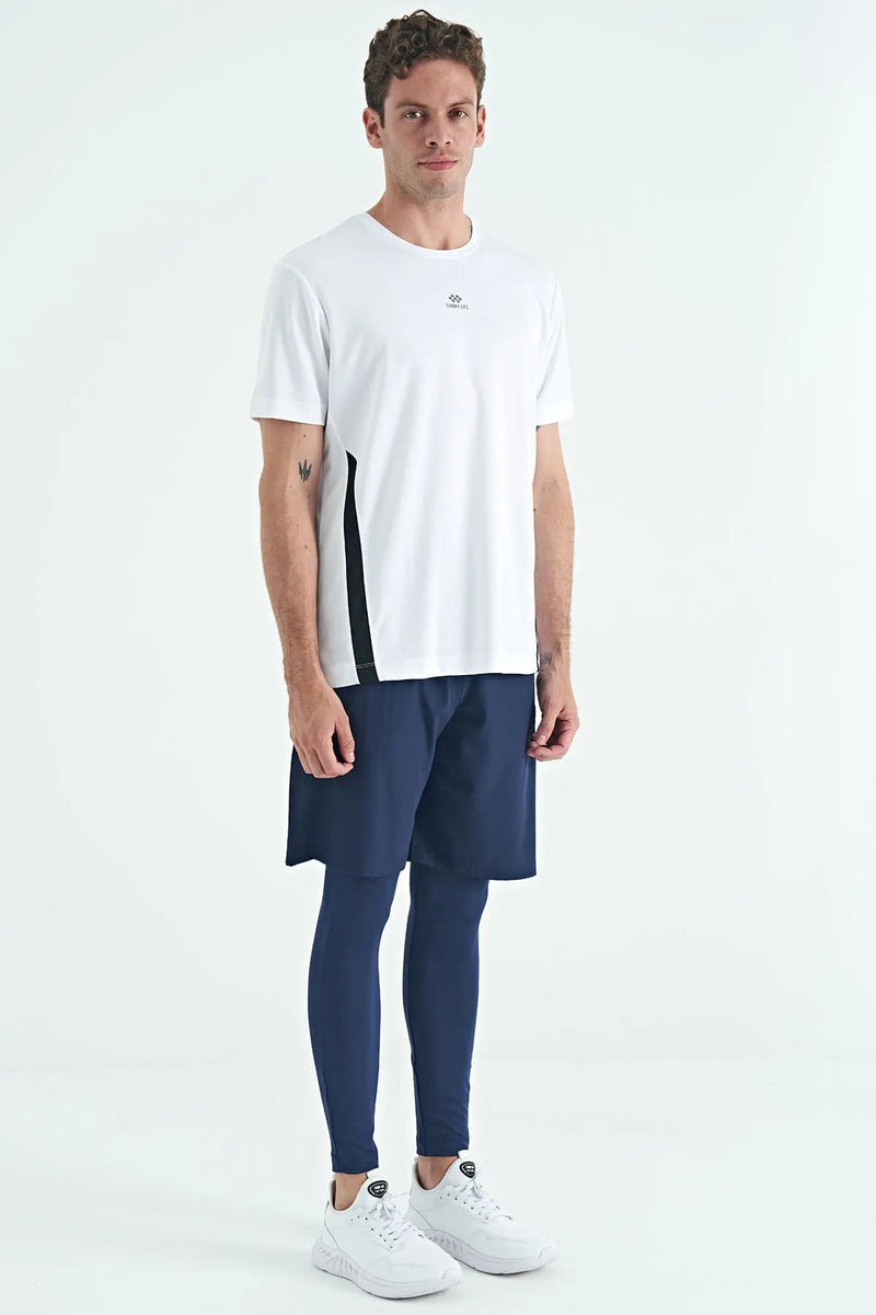 Tayt pour homme à logo, taille haute, coupe slim fit, pour activité sportive - 84989
