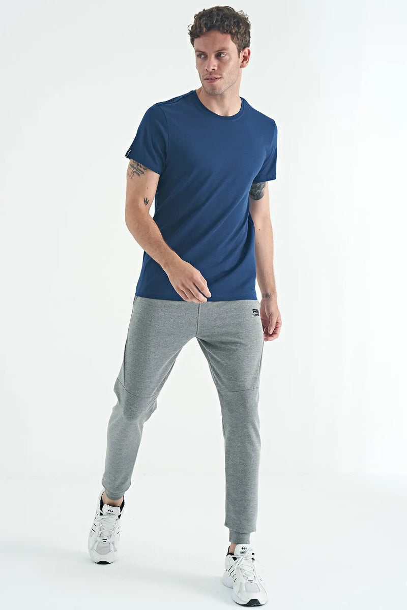 T-shirt pour homme à col rond, coupe standard, modèle basique - 88245