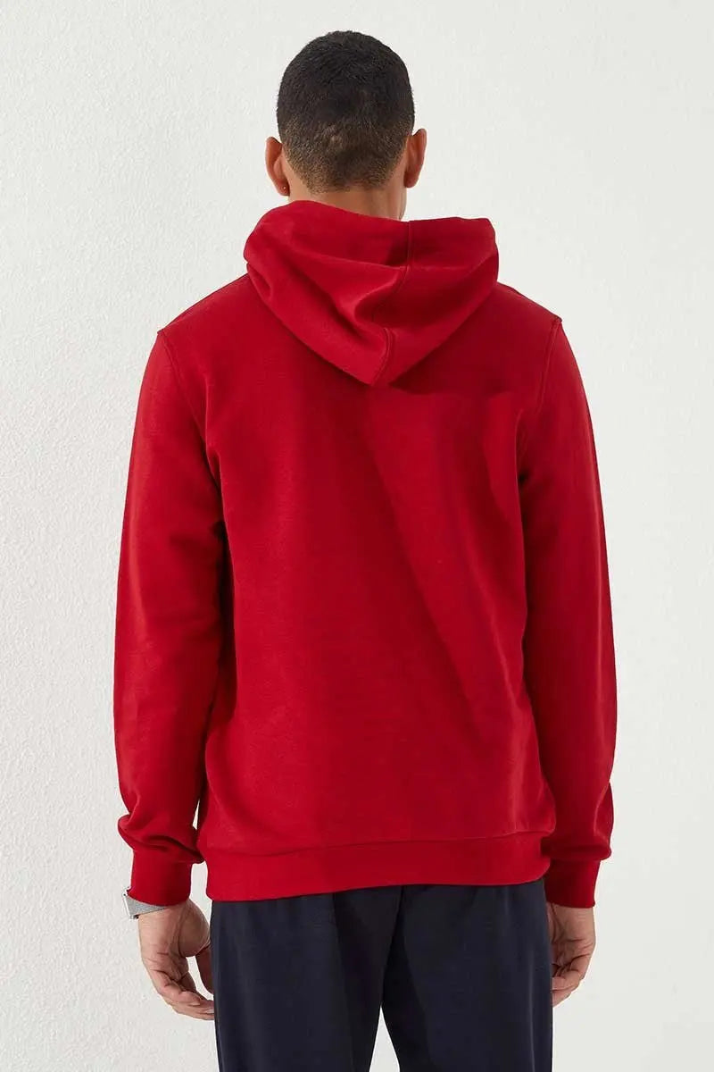 Sweatshirt pour homme à capuche avec poche kangourou et broderie, coupe standard - 87839
