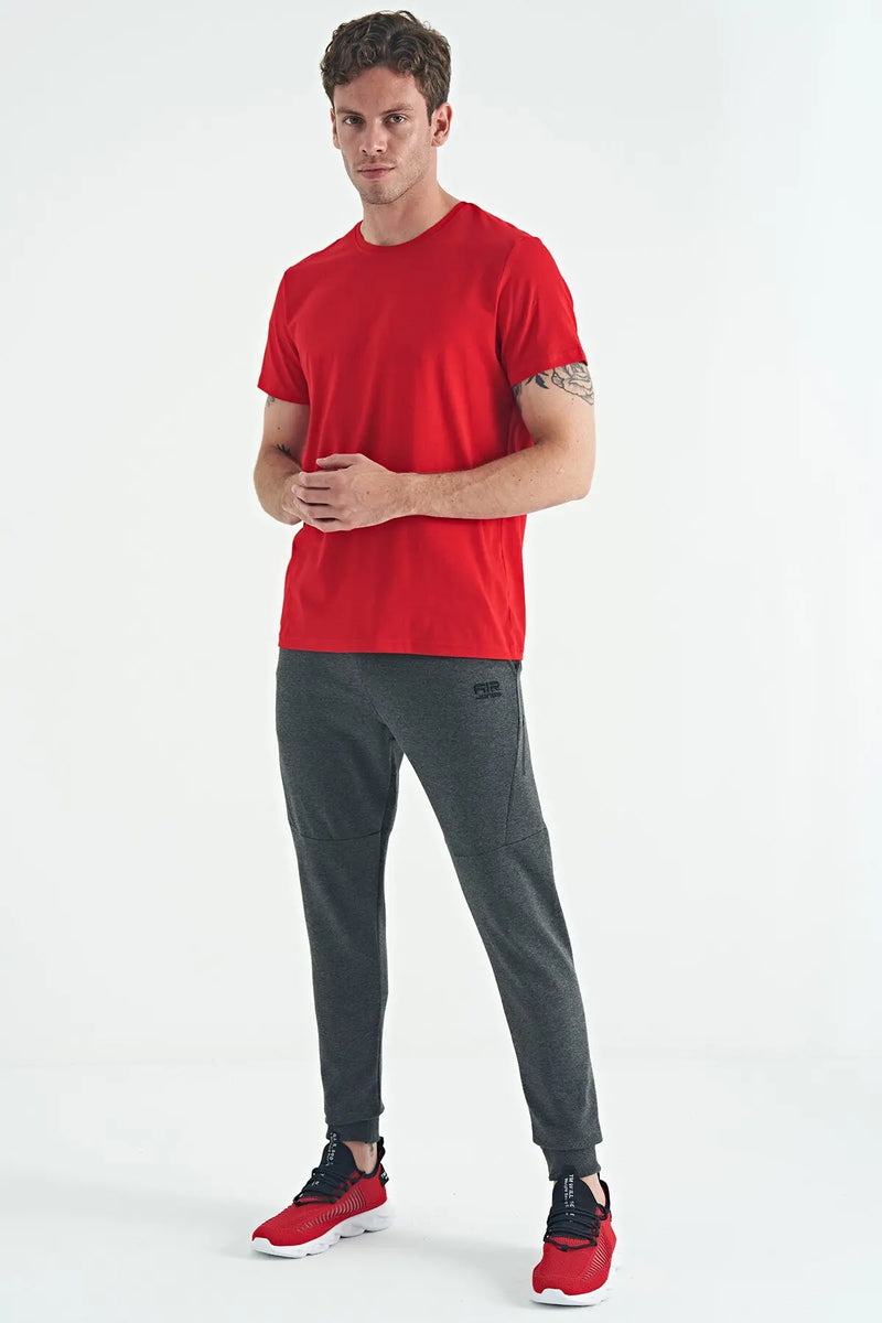 T-shirt pour homme à col rond, coupe standard, modèle basique - 88245